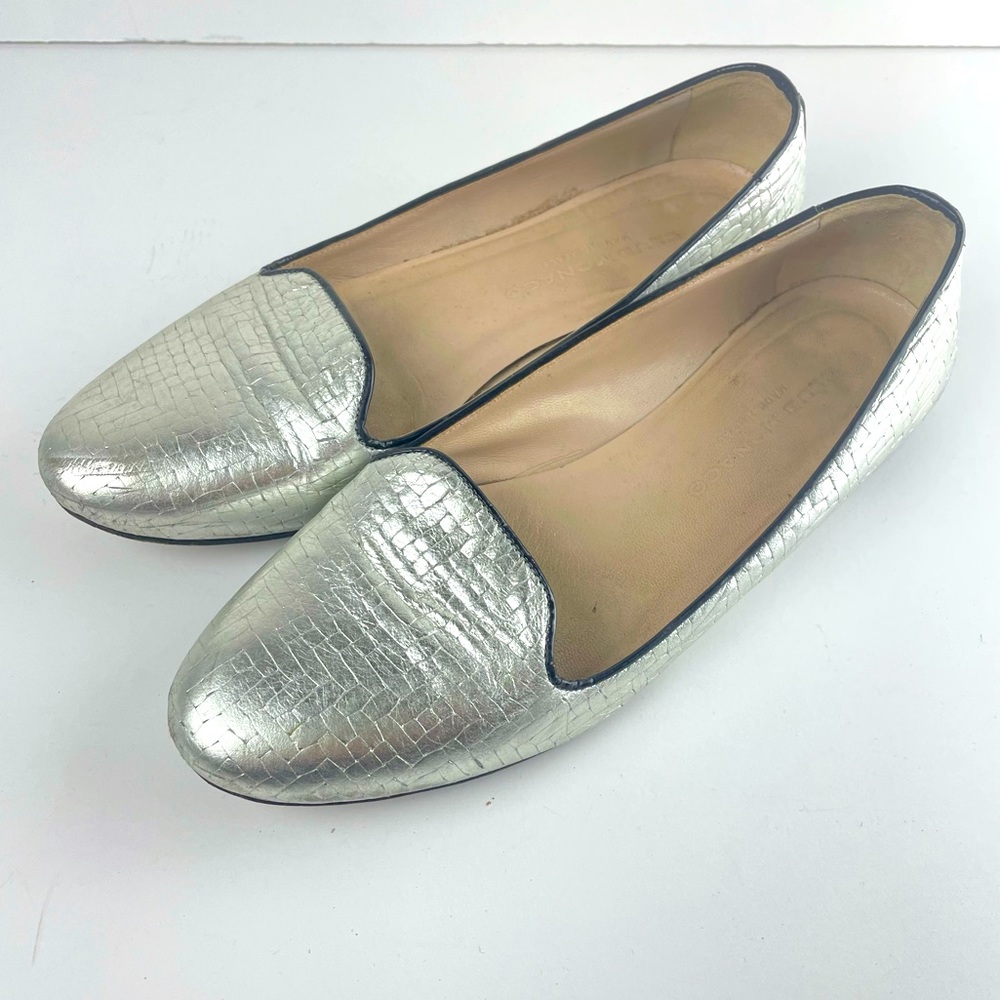 Club Monaco silver flats leather made in Italy sz 36 US 6